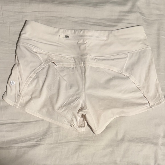 Women's Lululemon White Athletic Shorts - Picture 2 of 3
